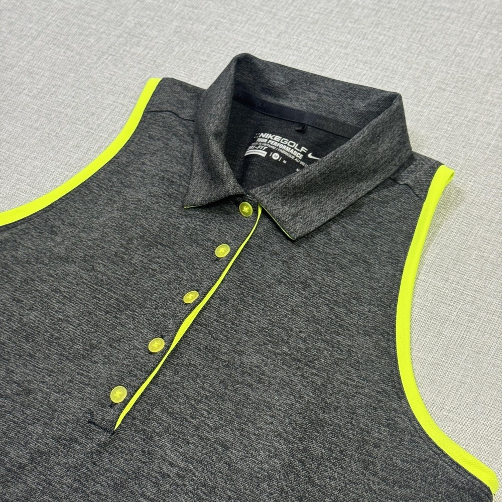 Nike Golf‎ Tour Performance Sleeveless Polo Shirt Womens Medium Gray Dri-FIT